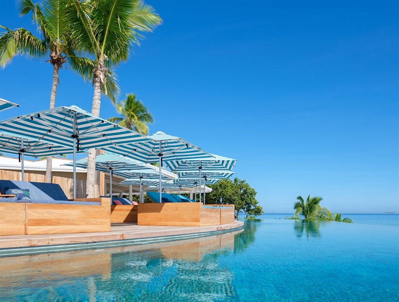Malamala Beach Club Fiji Island Endless Pool Clear Skies