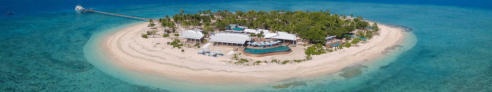 Malamala Beach Club Fiji Island Front Aerial View Header