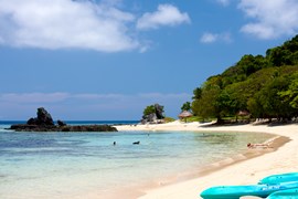 One of the white sand beaches at Castaway