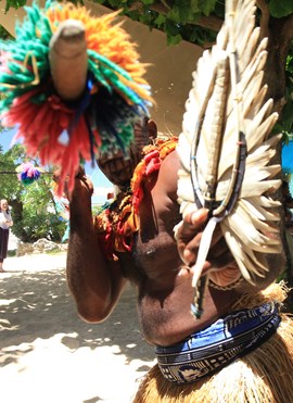 Traditional meke performance on South Sea Island
