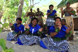 Traditional meke performance on South Sea Island