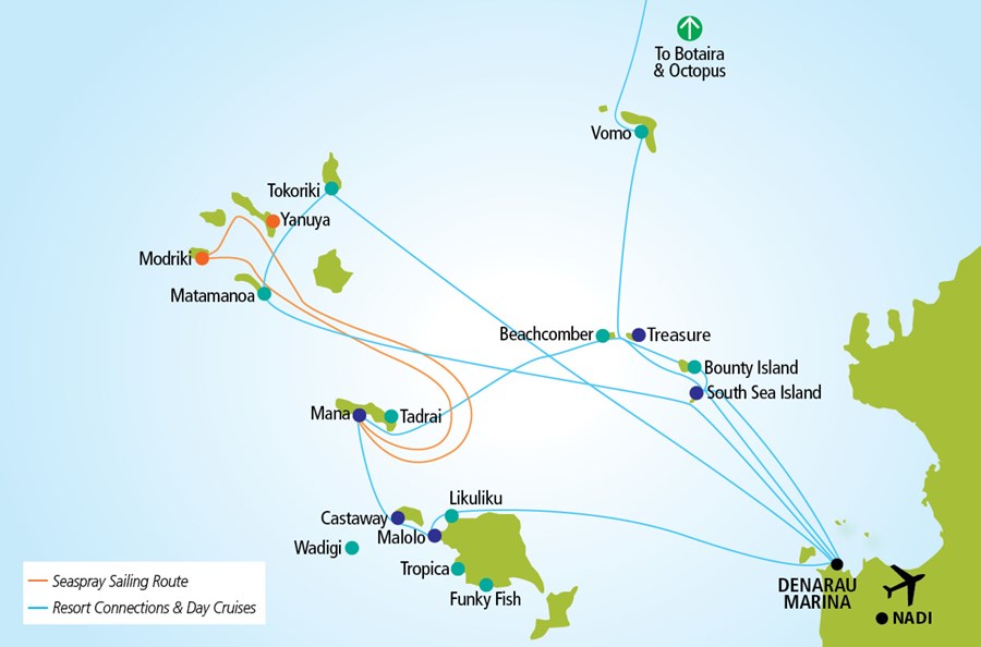 South Sea Cruises services map