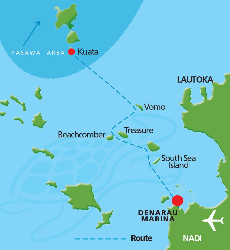Barefoot Kuata Cruise Map